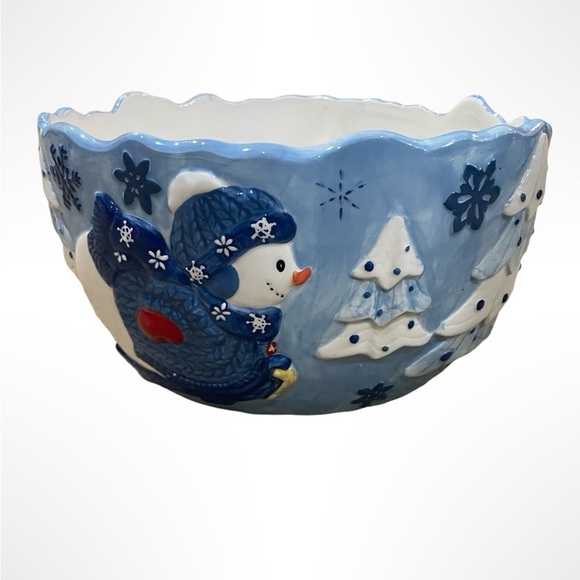 Festive Snowman Large Ceramic Bowl - Picture 3 of 4